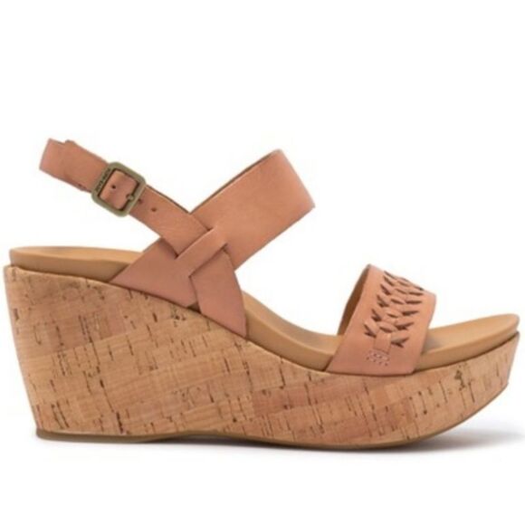 NEW KORK EASE Braided Leather Wedge bohemian boho heels Austin Sandals NWT 10 - Picture 1 of 15